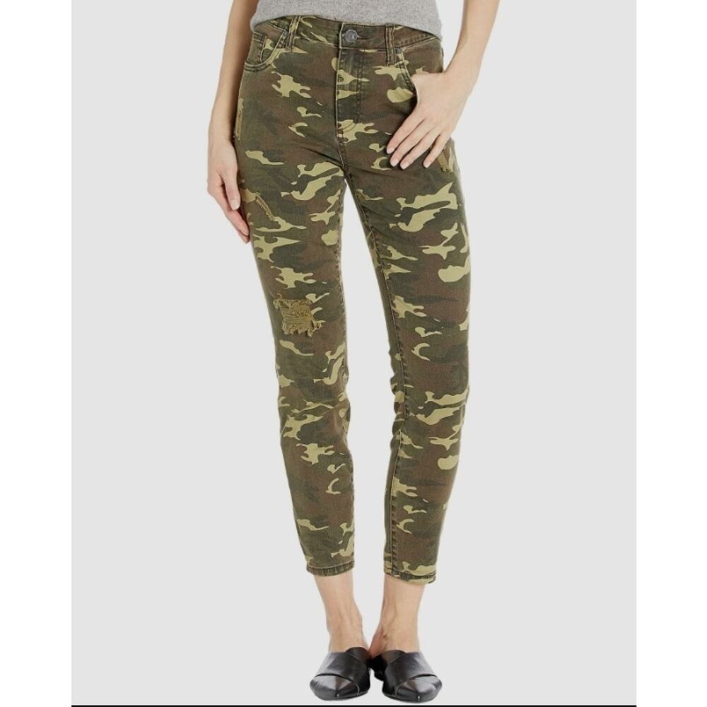 NWT KUT from the Kloth Camouflage Skinny Jeans High Rise Distressed | Size 2